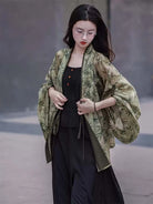 Modern Hanfu Top Wei-Jin Style Chinese Pleated Cardigan for Women