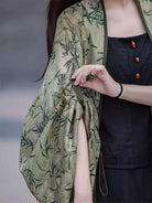 Modern Hanfu Top Wei-Jin Style Chinese Pleated Cardigan for Women