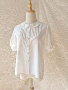 Elegant Lolita Chiffon White Short Blouse