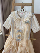 Semi-sweet Milk Cake - Sweet Lolita Short Sleeve Blouse with Lace Peter Pan Collar