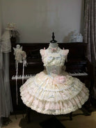Cloud Whale Dream - Sweet Lolita Corset JSK Dress, Tiered Hem & Bows