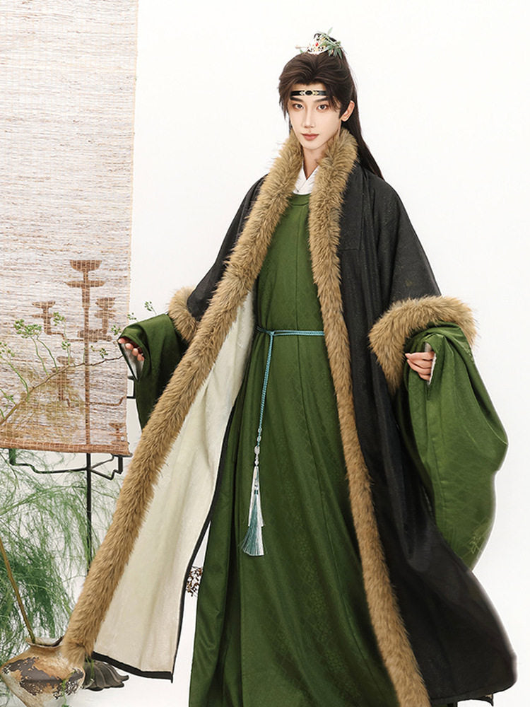 Inkstone | Ming Dynasty Men Round Collar Hanfu Robe and Coat