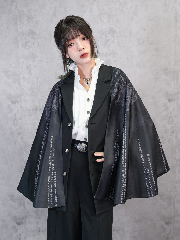 New Chinese Style Printed Suit Patchwork Cloak - Legend of the Immortals 神仙传