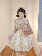 Twilight Rose - Sweet Lolita Floral Print JSK Dress and Sweater