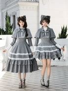 Reminisce - Pile Classic Lolita Dress, Detachable Cape