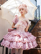 Puff Rose - Sweet Lolita OP Princess Bow Trailing Lolita Dress