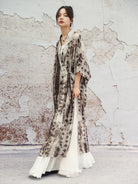 New Chinese Style Summer Loose Geometric Lines Blend Cross Collar Cardigan