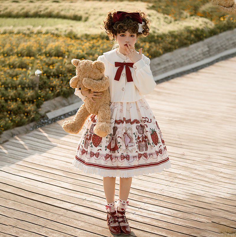 Christmas New Year Winter Lolita JSK Coat Set