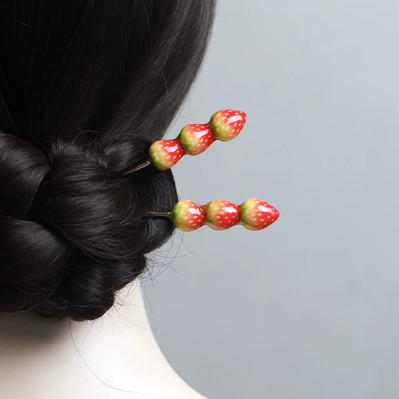 Strawberry Sugar Candy Hair Stick | Hanfu Hair Accessory