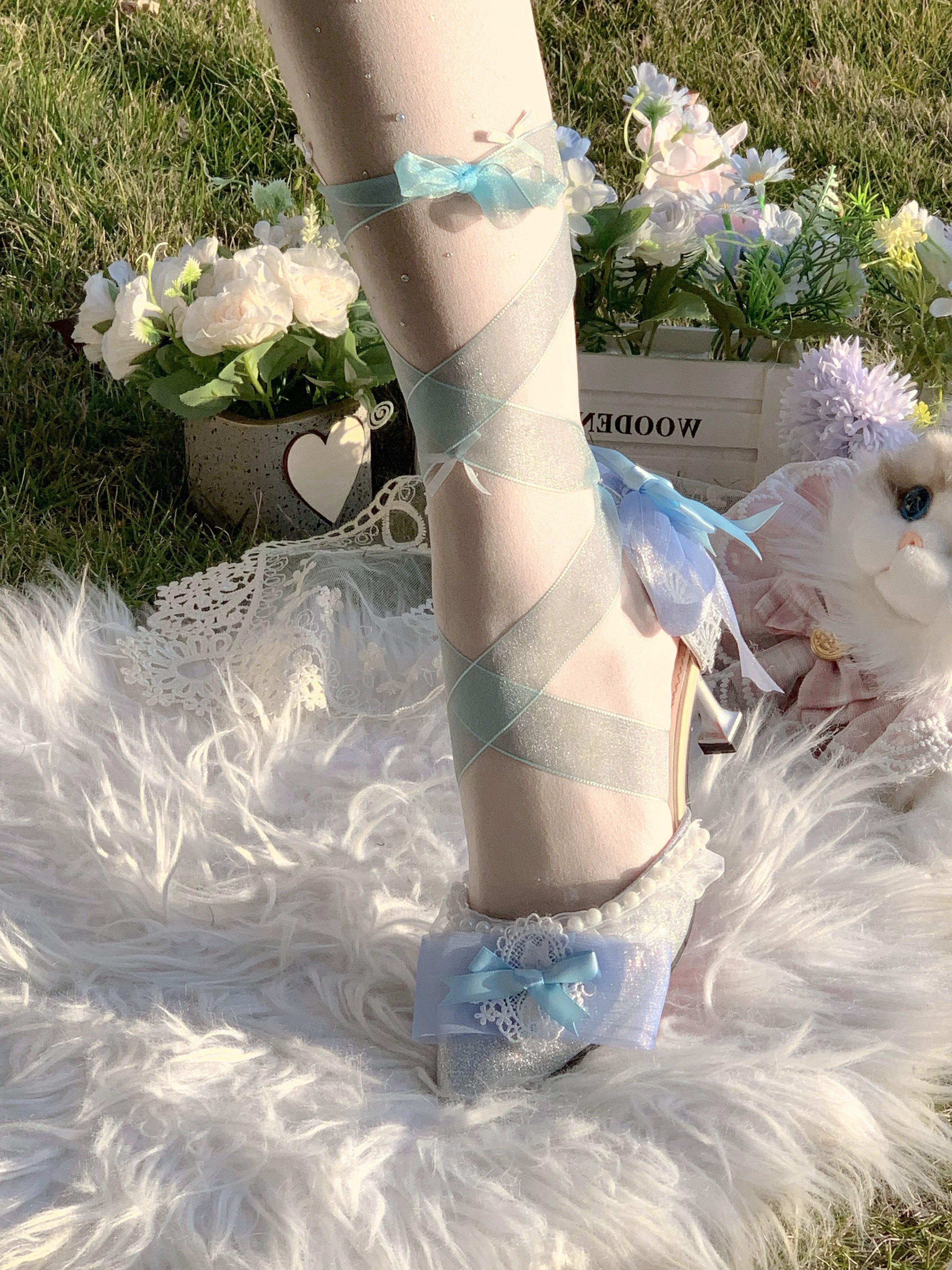 Soft Sheer Dance - Sweet Lolita Heel Shoes, Sheer Straps