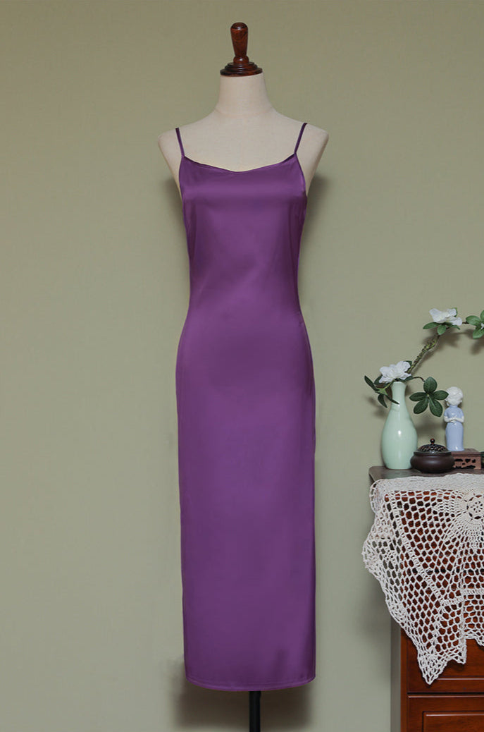 Satin Chiffon 缎面雪纺 Qipao Slip Dress Various Color Undergarments
