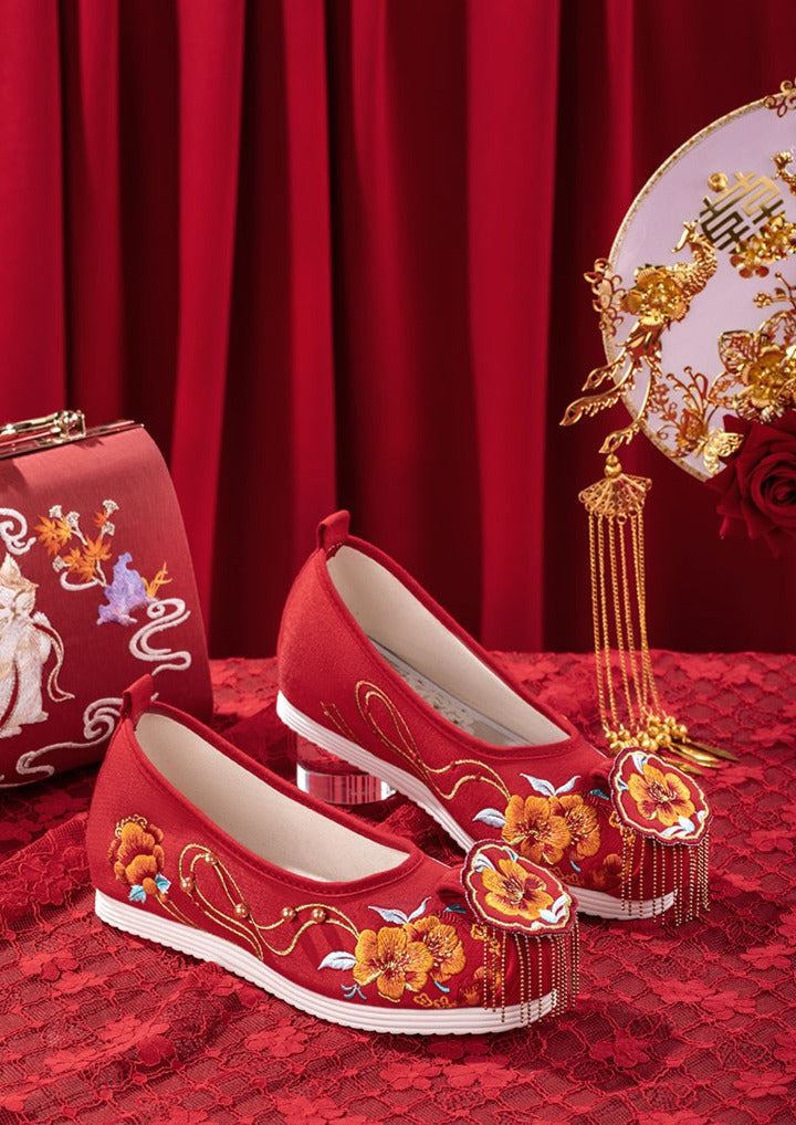 Red Fortune | Hanfu Wedding Shoes (花开锦绣）