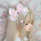 Sweet Lolita Layerd Bow Hair Clip, Pearl Accents