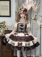 Coco Grace - Plaid Kawaii Lolita JSK Dress, Layered Ruffle & Bow