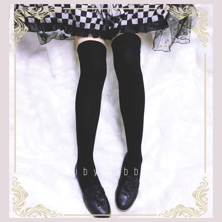 Pure Color Knee Stockings Multicolors