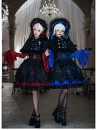 Dark Fog Feast - Gothic Lolita Bust-support Strap Dress, Lace & Cross
