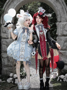Circus Fantasy Night - Gothic Lolita Jacquard Dress, Pointed Tail Hem