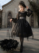 Gothic Lolita High Waist Black Dress