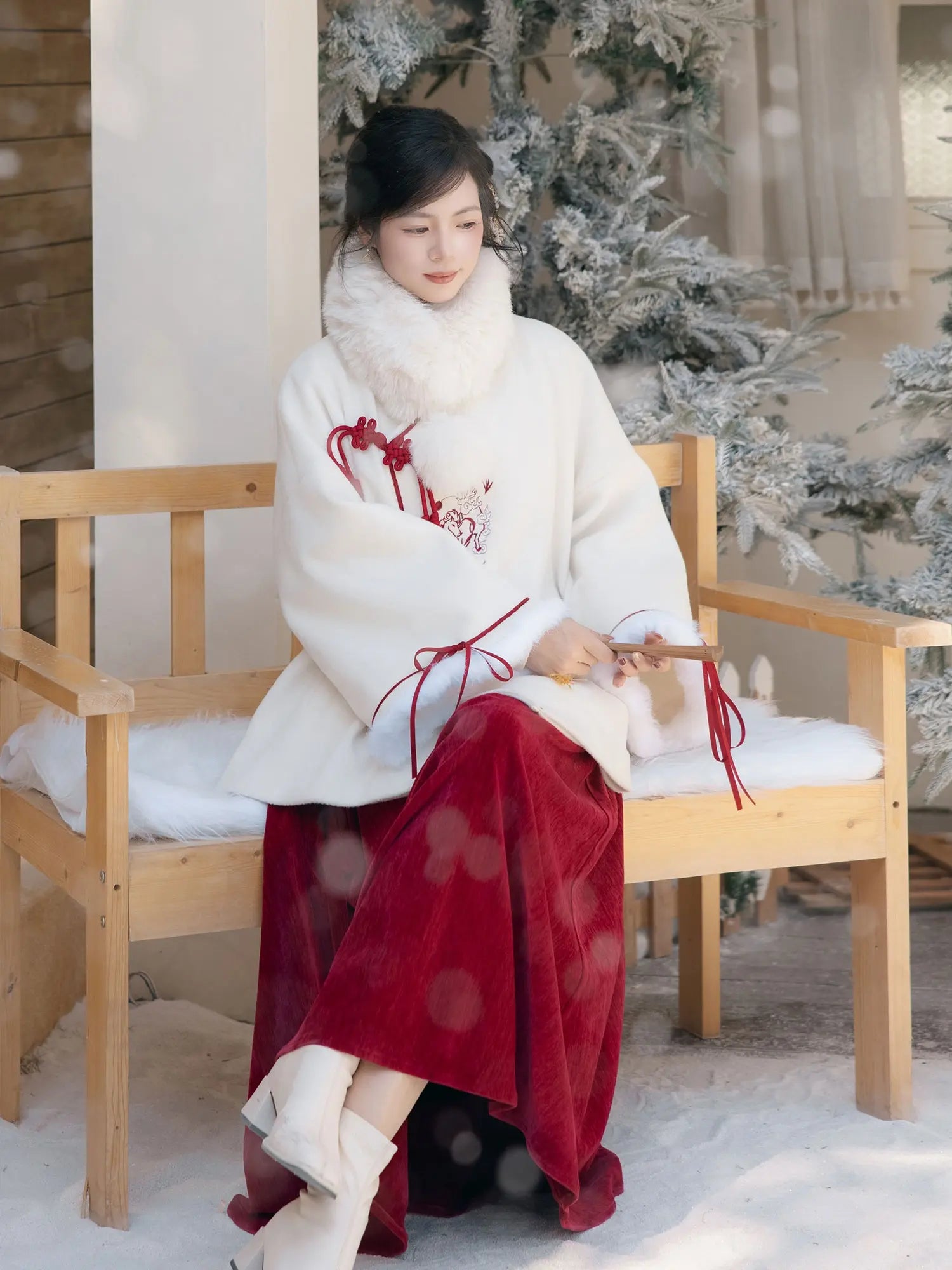 New Chinese Style Coat and Skirt - Suxue 素雪暖岁