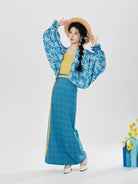 Song Dynasty Modern Hanfu Set with Famen Temple Beizi and Spiral Skirt - Coconut Wind Forest 椰风林 (Preorder)