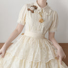 Lily - Cotton Retro Lolita Blouse with Lace Ruffles and Short Sleeve