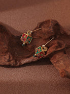 Oriental Flower Cube Earrings | Hanfu Jewelry