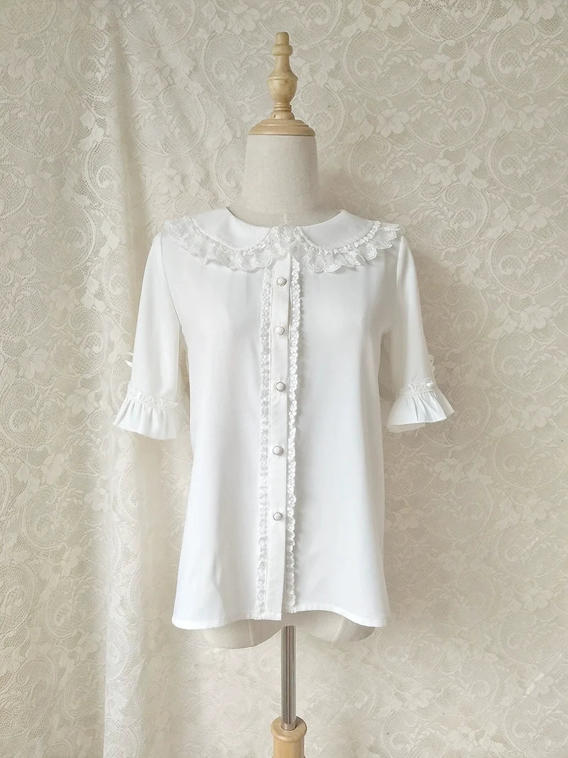Chiffon Peter Pan Collar Kawaii Lolita Blouse