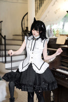 Miss Black Cat - Gothic Maid Lolita Skirt Set, Slim Fit