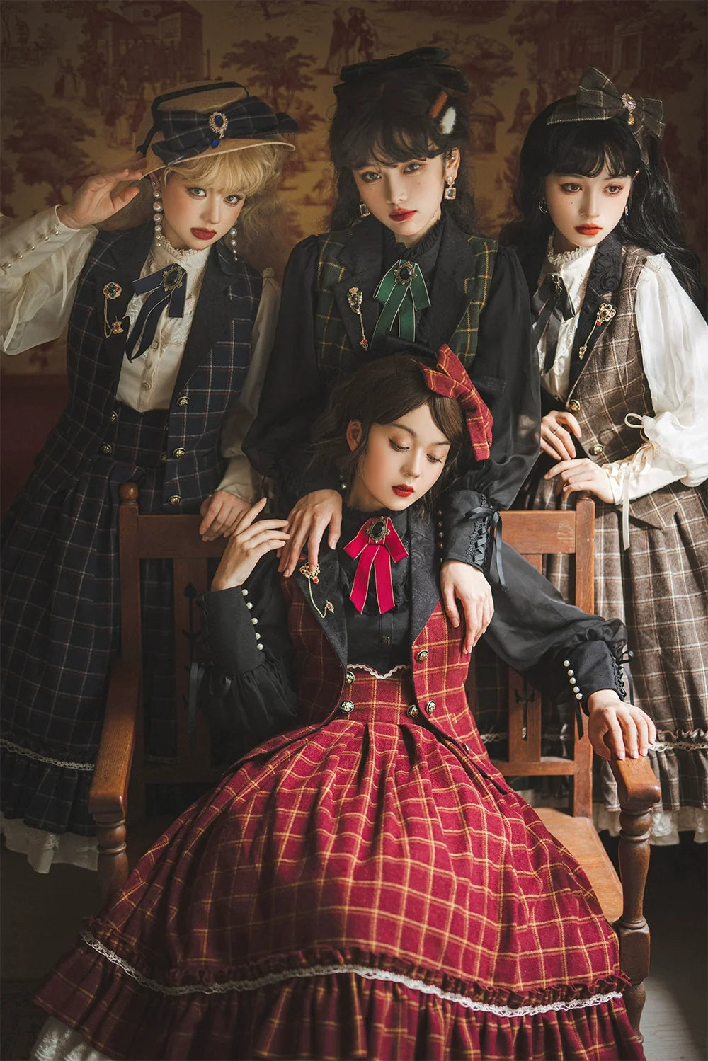 Rose - Elegant Lolita Pliad Print Vest Customized