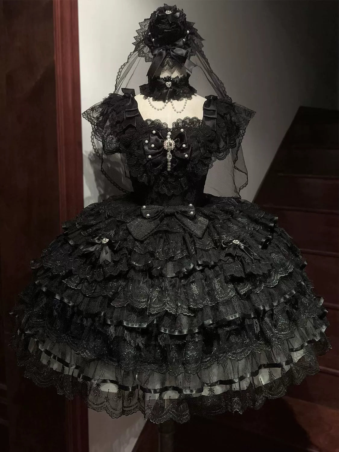 Feather's Ballad - Wedding Lolita JSK Dress, Tiered Ruffles