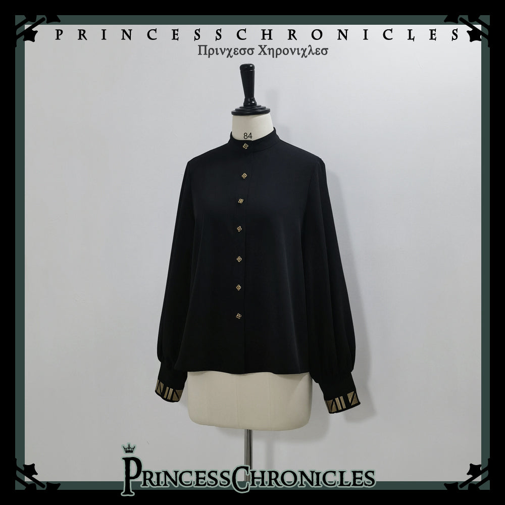 Black Cat - Ouji Lolita Shirt Vintage Blouse