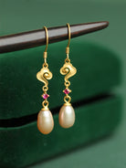 Golden Clouds Pearl Drop Earrings | Hanfu Jewelry
