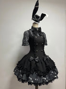 Dark Lord - Gothic Lolita Striped JSK Set, Skull Print