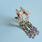 Long Tassels Hair Clip: Dark Butterfly