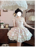 Realm of Sea Moon - Sweet Lolita Jacquard JSK, Boned Waist & Petal-shaped Hem
