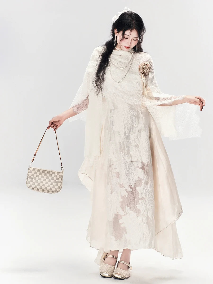 White Moonlight 白月光 - New Chinese Style Light Gold Dress