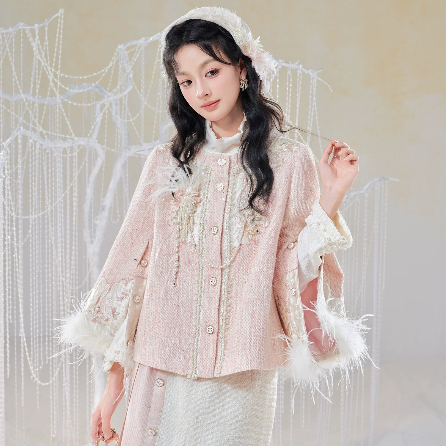 Rose Jade Orchid 粉玉嘉兰 - Song Dynasty Modern Hanfu Short Jacket Set (Preorder)