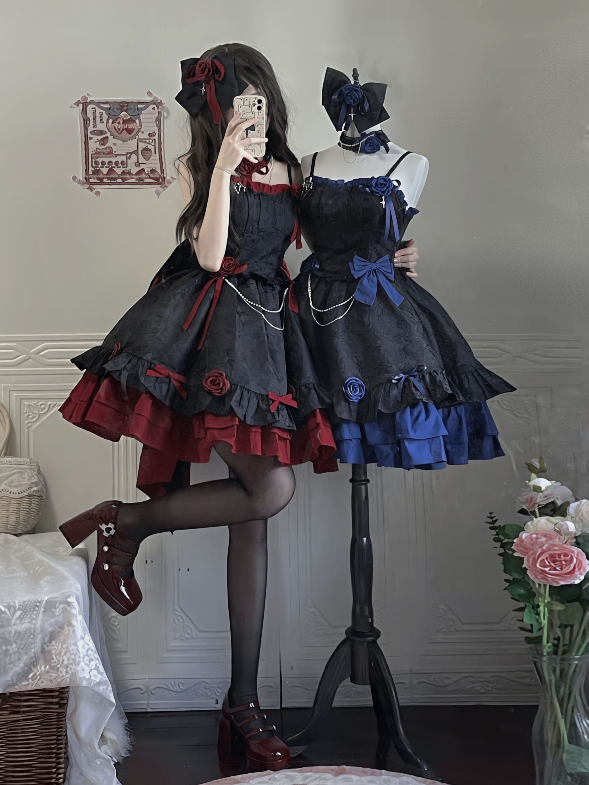 Platycodon House - Romantic Contract Lolita Twin Rose Gothic JSK