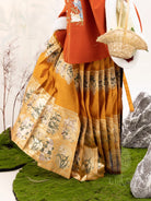Qian Qian 谦谦 Golden Bamboo & Plum Blossom Mamian Skirt