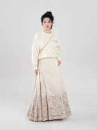 Ming Dynasty Modern Hanfu Mamianqun Outfit - Blooming Lotus 金莲宝相