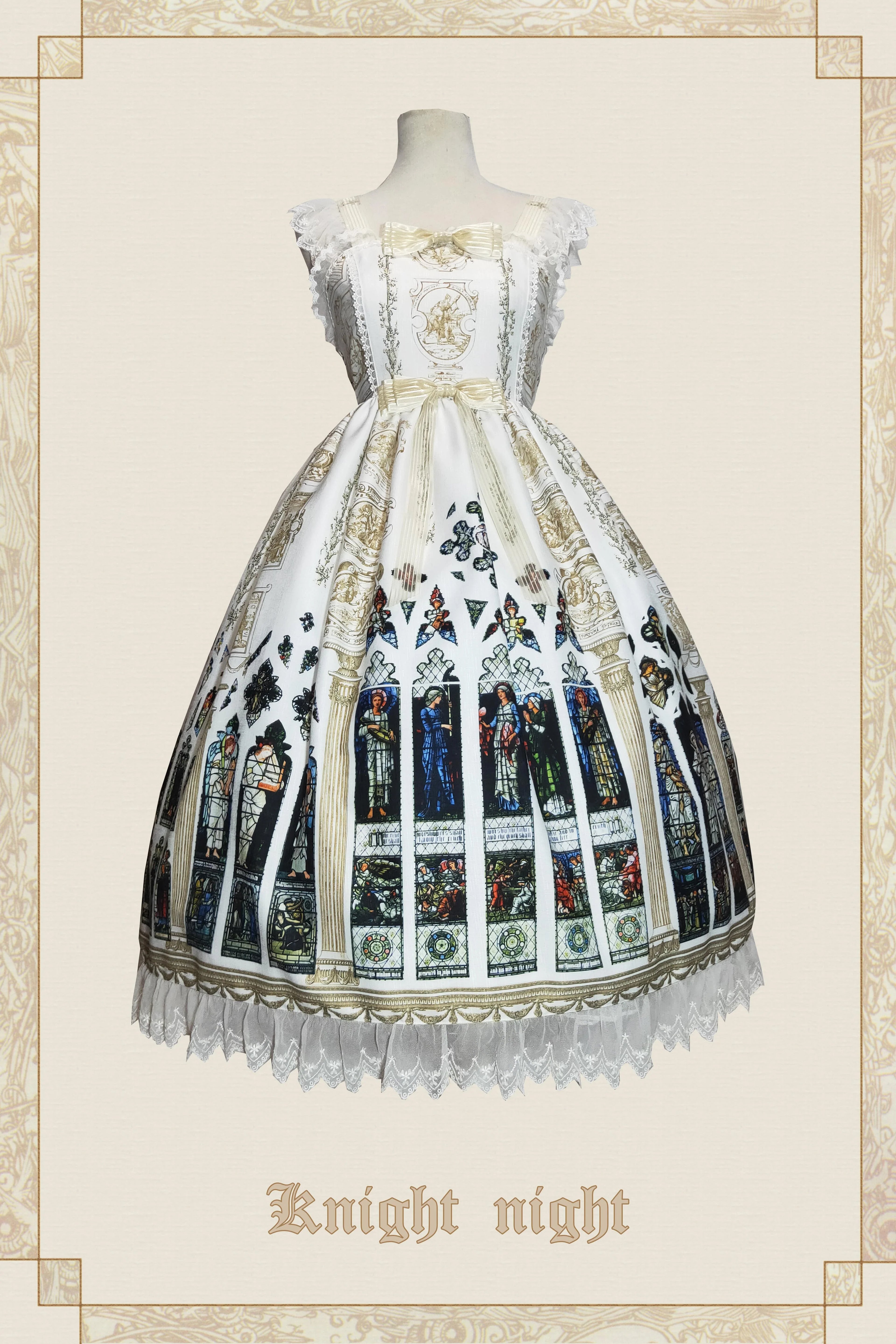 Stained Glass Sain - Classic Lolita Printed Jumper Dress