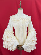 Snow Mochi - Classic Lolita Hime Sleeve Shirt, Lace Accent