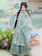 Ming Dynasty Embroidered Robe & Printed Mamian Skirt | Lanyi 兰漪