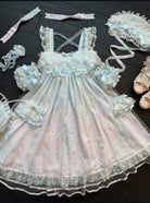 Windchime Jellyfish - Sweet Lolita Halter Neck JSK Dress, Jellyfish Print & Overlay