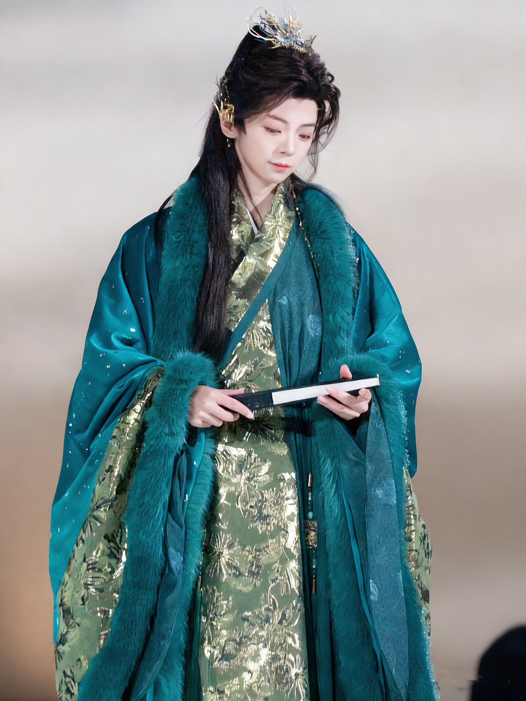 Langya | Song Dynasty Men Cross Collar Hanfu Robe and Coat