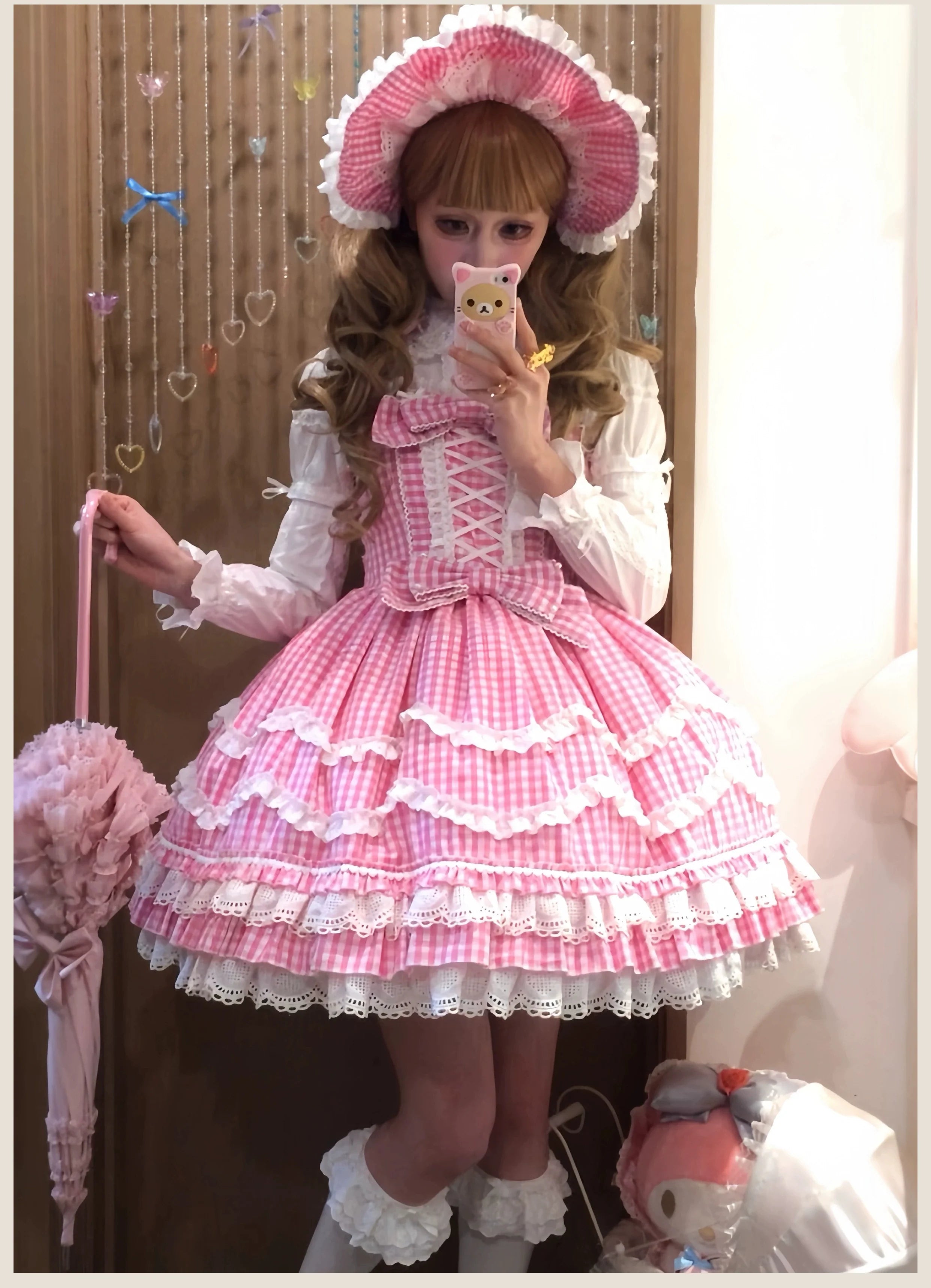 Plaid Baileys - Pink Plaid Old School Lolita JSK Dress