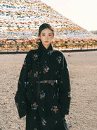 Dancing Prayer - Women Ethnic Tibetan Robe Exquisite Flower Embroidery