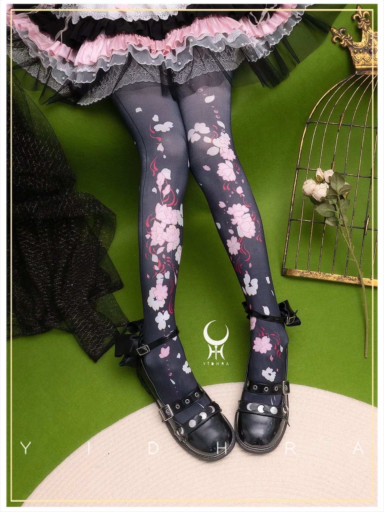 Floating Sakura - Stretchy Sakura Print Lolita Pantyhose