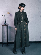 New Chinese Style High Waist Bamboo Print Skirt - Bamboo Shadow 竹影