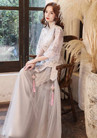 Bridesmaids Gray Chinese Style Dress (BM05)